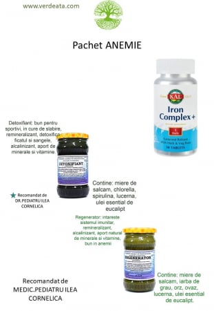 Pachete - Pachet anemie: Regenerator, Detoxifiant, Iron Complex