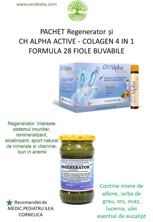 Pachete - Pachet Regenerator si CH ALPHA ACTIVE - COLAGEN 4 IN 1 FORMULA 28 FIOLE BUVABILE