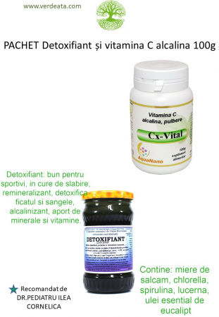 Pachete - Pachet Vitamina C alcalina 100g + Detoxifiant