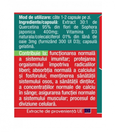 Quercetin Vitamina D3 60 capsule Herbagetica [1]