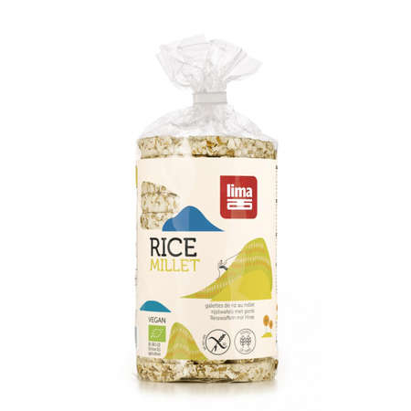 Hrana, alimente - Rondele de orez expandat cu mei, 100g