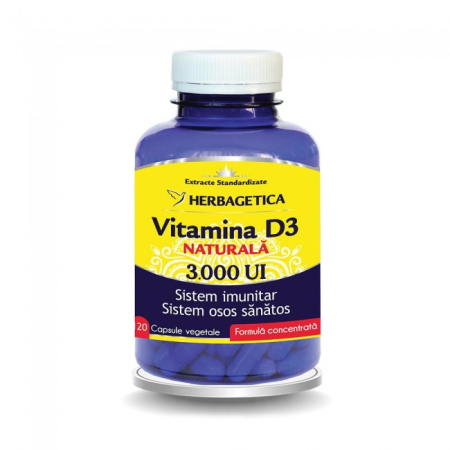 Suplimente nutritive - Detrix vitamina D3 3000 UI unitati 120 cps capsule herbagetica