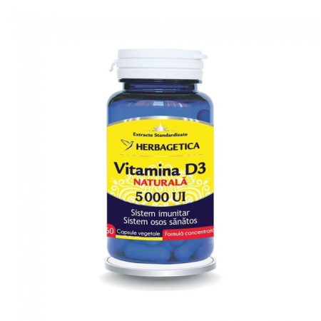 Suplimente nutritive - Vitamina D3 Naturala 5000 Ui Herbagetica 60 Capsule