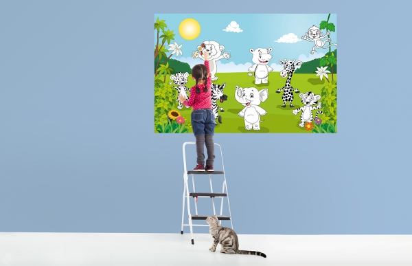 Fototapet 00605 Animale fericite Color it yourself [3]