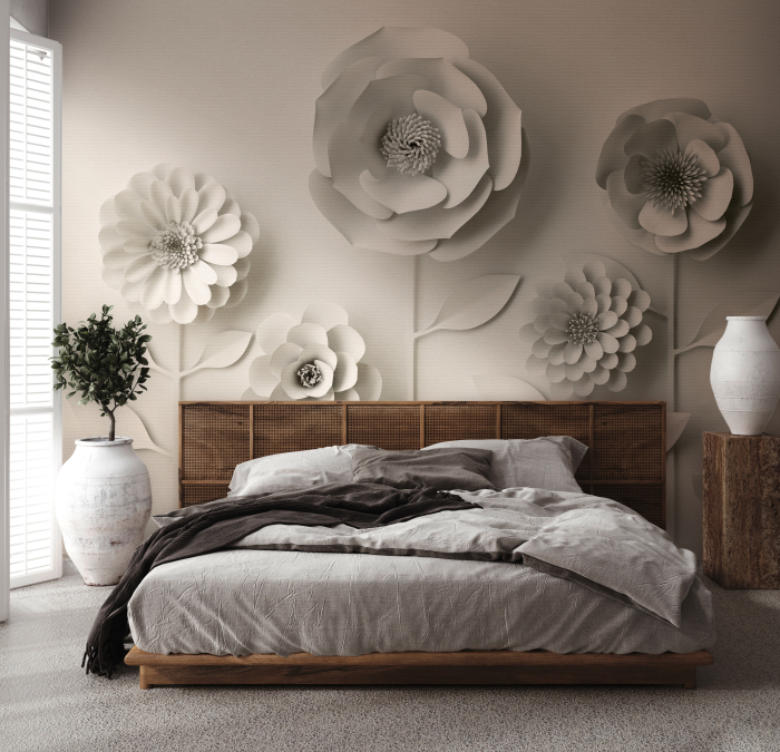 Fototapet flori din hartie 3D crem/bej 382931 - A.S. Creation [3]