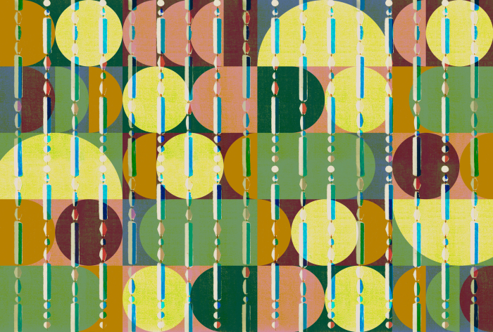 Fototapet cercuri geometrice galben verde DD134033 - A.S. Creation [5]