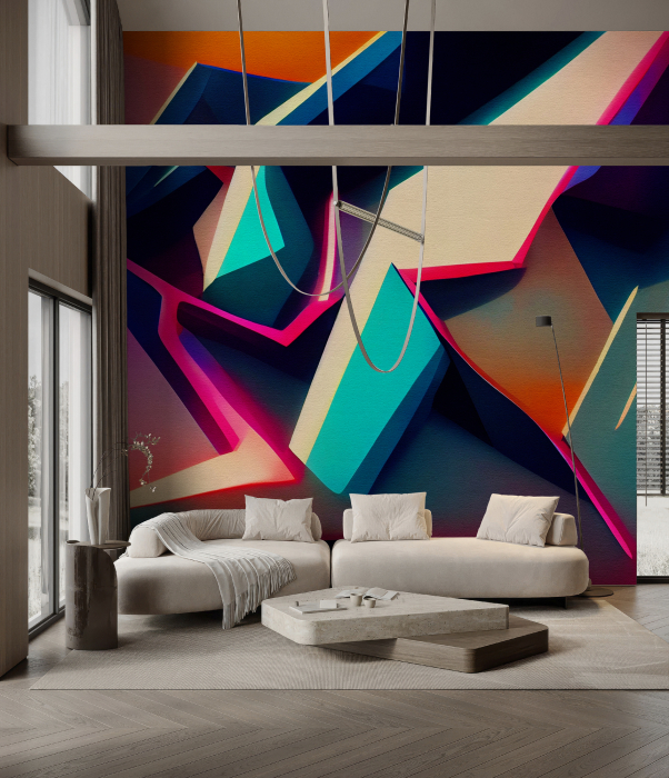 Fototapet geometric 3D roz albastru DD134075 - A.S. Creation [3]