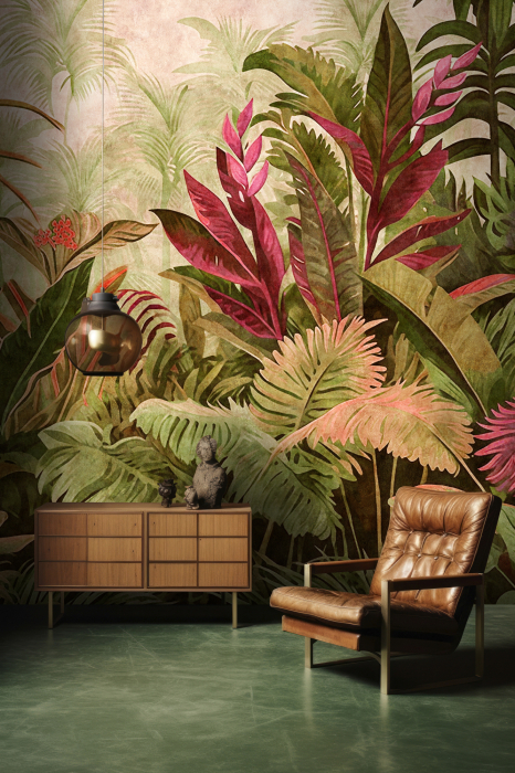 Fototapet jungla tropicala roz verde DD134261 - A.S. Creation [2]