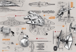 Camere copii - Fototapet 8-493 STAR WARS Blueprints