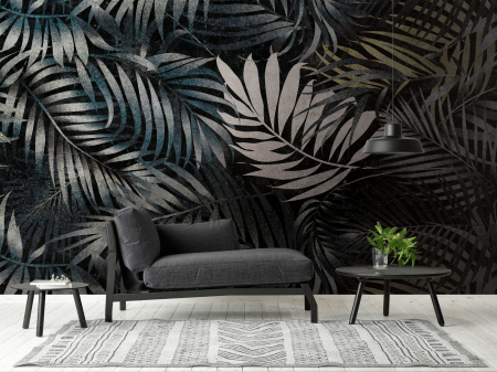 Fototapet - Fototapet frunze tropicale negru 382381  -  A.S. Creation