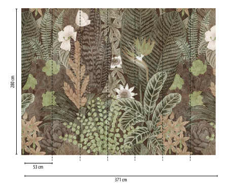 Fototapet frunze si flori stil scandinav verde 382431 - A.S. Creation [1]