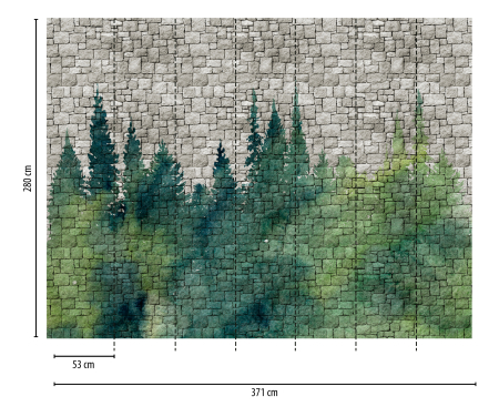 Fototapet perete din piatra cu padure verde 382451 - A.S. Creation [1]