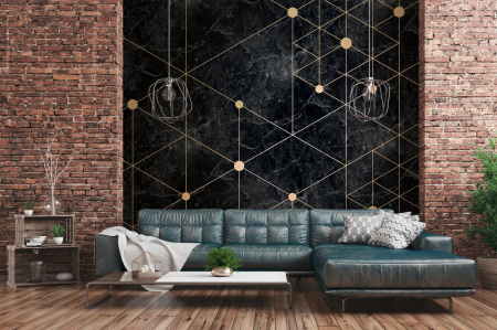 Fototapet marmura cu model geometric auriu 382601 - A.S. Creation [2]