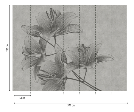 Fototapet crini stil line art gri 382781 - A.S. Creation [1]
