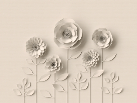 Fototapet flori din hartie 3D crem/bej 382931 - A.S. Creation [3]