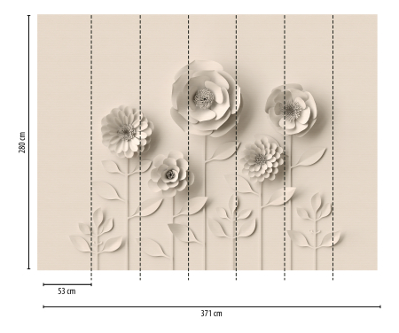 Fototapet flori din hartie 3D crem/bej 382931 - A.S. Creation [1]