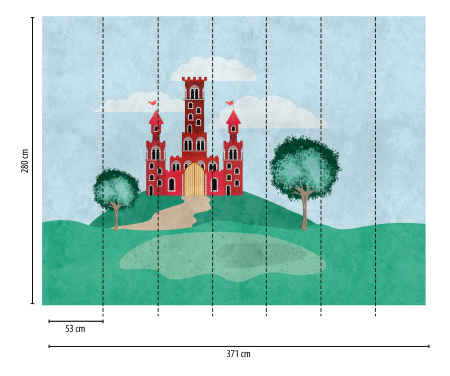 Fototapet peisaj ilustrat cu castel verde 382991 - A.S. Creation [1]
