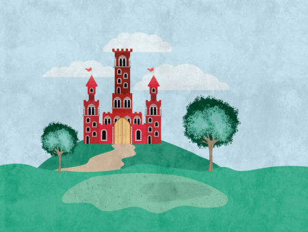 Fototapet peisaj ilustrat cu castel verde 382991 - A.S. Creation [2]