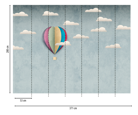 Fototapet balon cu aer cald albastru 383011 - A.S. Creation [1]