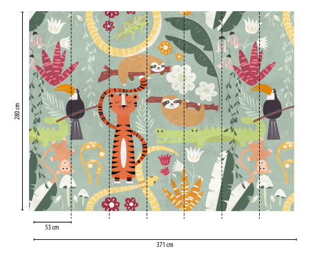 Fototapet animale din jungla multicolor 383031 - A.S. Creation [1]