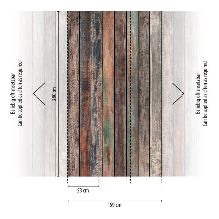 Fototapet scanduri lemn rustic multicolor 398321 - A.S. Creation [1]