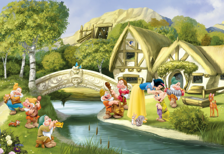 Fototapet Disney - Fototapet 8-4110 Alba ca Zapada si Piticii