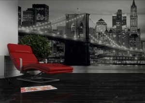 Fototapet FTS 0199 Brooklyn Bridge in alb si negru [1]