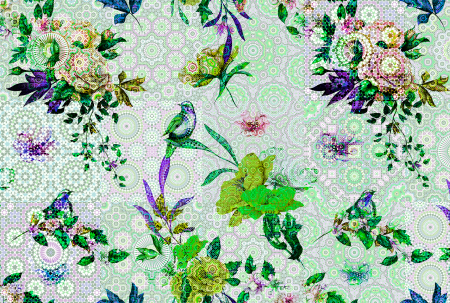 Walls by Patel - Fototapet cu flori verde DD110191  -  A.S. Creation