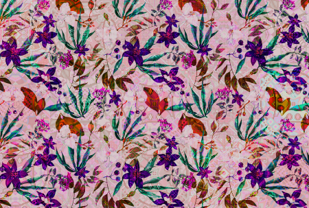 Walls by Patel - Fototapet cu flori roz DD110236  -  A.S. Creation