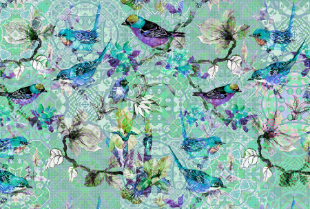 Colectii - Fototapet cu pasari albastru DD110256  -  A.S. Creation