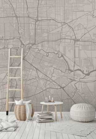 Fototapet cu harta oras gri DD110881  -  A.S. Creation [1]