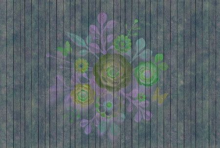 Colectii - Fototapet panouri lemn si flori verde DD113462  -  A.S. Creation