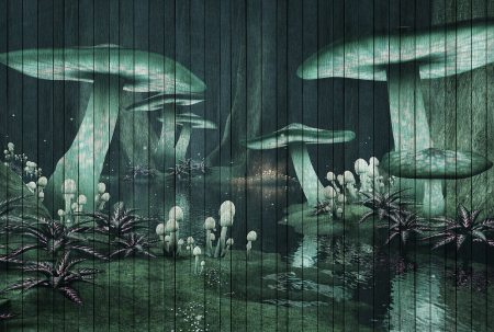 Fototapet - Fototapet panouri lemn fantastic verde DD113947  -  A.S. Creation