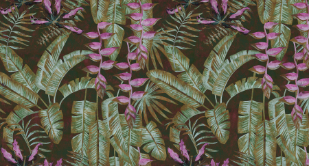 Walls by Patel 2 - Fototapet cu elemente de jungla verde DD114062  -  A.S. Creation