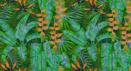 Walls by Patel 2 - Fototapet cu elemente de jungla verde DD114077  -  A.S. Creation