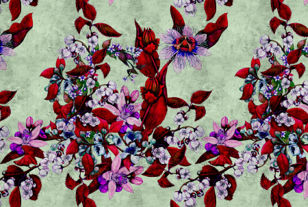 Walls by Patel 2 - Fototapet cu flori rosu DD114252  -  A.S. Creation