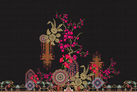Walls by Patel 3 - Fototapet flori negru DD121840  -  A.S. Creation
