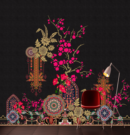 Fototapet flori negru DD121840  -  A.S. Creation [2]