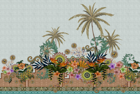 Walls by Patel 3 - Fototapet flori albastru DD121844  -  A.S. Creation