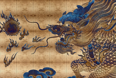 Walls by Patel 3 - Fototapet dragon auriu DD122940  -  A.S. Creation