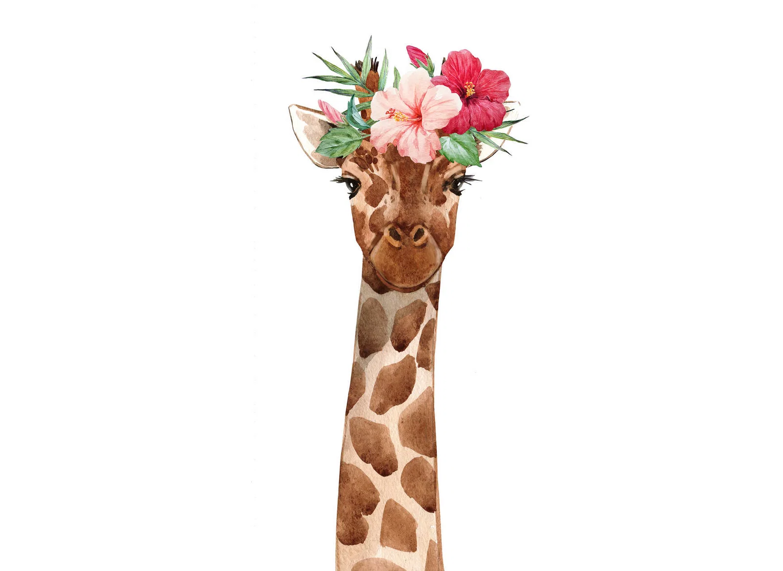 Colectii - Fototapet girafa cu coroana de flori alb DD123721 - A.S. Creation