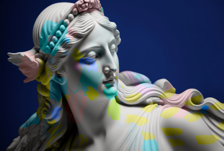 Walls by Patel 4 - Fototapet statuie albastru DD127441  -  A.S. Creation