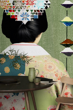 Fototapet stil japonez maro verde DD134021 - A.S. Creation [2]