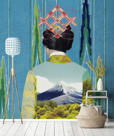 Colectii - Fototapet persoana kimono albastru verde DD134027 - A.S. Creation