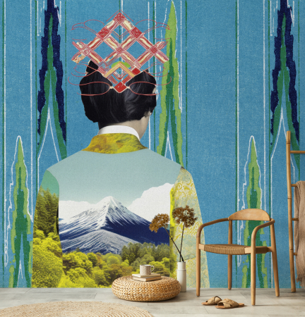 Fototapet persoana kimono albastru verde DD134027 - A.S. Creation [2]