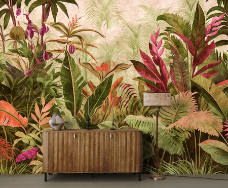 Fototapet jungla tropicala roz verde DD134261 - A.S. Creation [0]