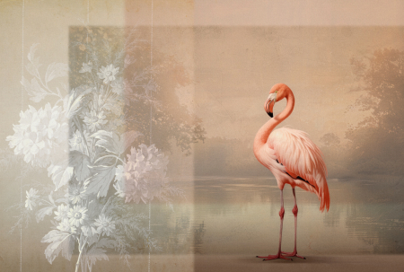 Fototapet flamingo bej roz DD134615 - A.S. Creation [5]