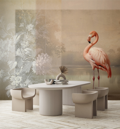 Fototapet flamingo bej roz DD134615 - A.S. Creation [1]