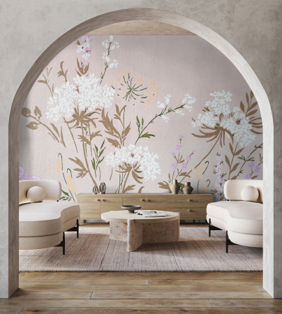 Walls by Patel 5 - Fototapet flori roz DD134753 - A.S. Creation