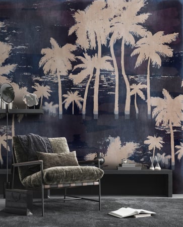 Walls by Patel 5 - Fototapet palmieri tropicali albastru DD134921 - A.S. Creation